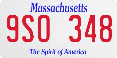 MA license plate 9SO348