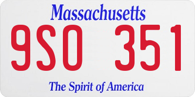 MA license plate 9SO351