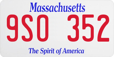 MA license plate 9SO352