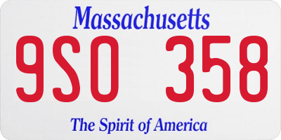 MA license plate 9SO358