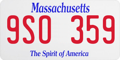 MA license plate 9SO359