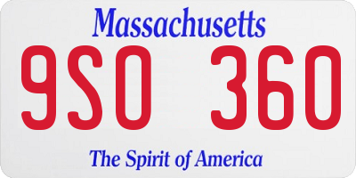 MA license plate 9SO360