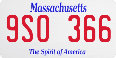 MA license plate 9SO366