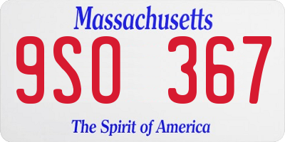 MA license plate 9SO367