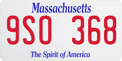 MA license plate 9SO368