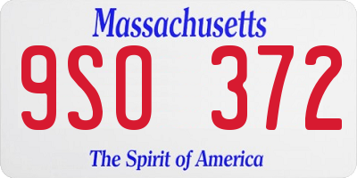 MA license plate 9SO372