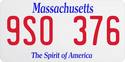 MA license plate 9SO376