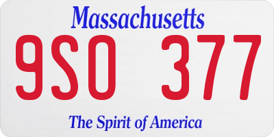MA license plate 9SO377