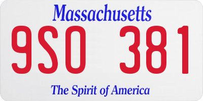 MA license plate 9SO381