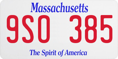 MA license plate 9SO385