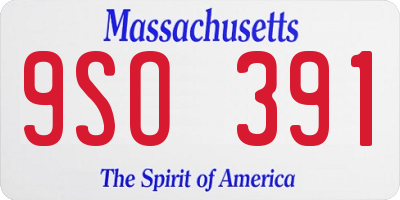 MA license plate 9SO391