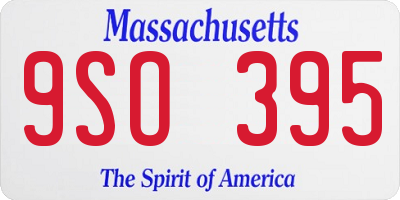 MA license plate 9SO395