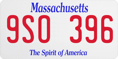 MA license plate 9SO396