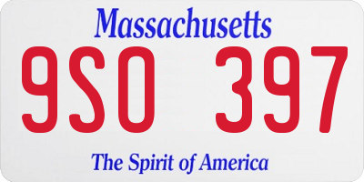MA license plate 9SO397
