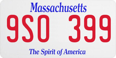MA license plate 9SO399