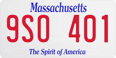 MA license plate 9SO401