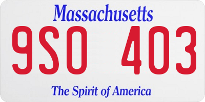 MA license plate 9SO403