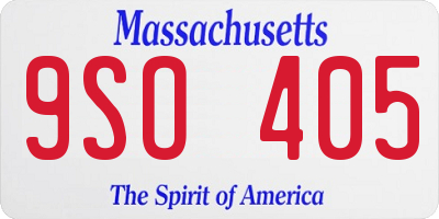 MA license plate 9SO405