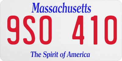 MA license plate 9SO410
