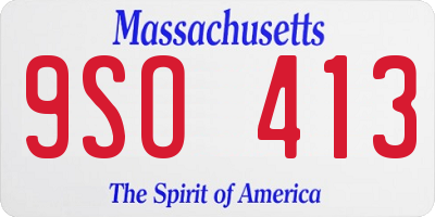 MA license plate 9SO413