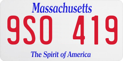 MA license plate 9SO419