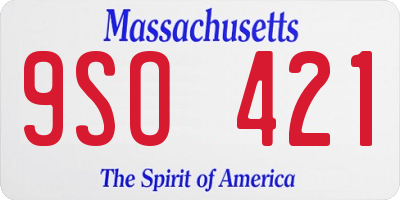 MA license plate 9SO421