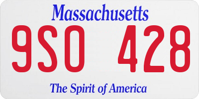 MA license plate 9SO428