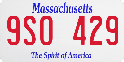MA license plate 9SO429