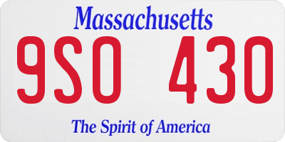 MA license plate 9SO430