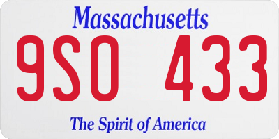 MA license plate 9SO433