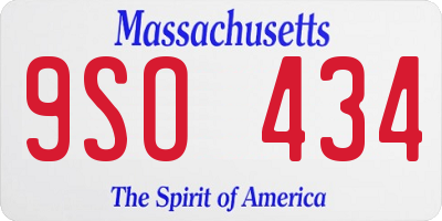 MA license plate 9SO434