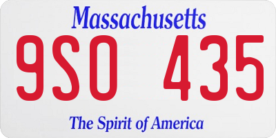 MA license plate 9SO435