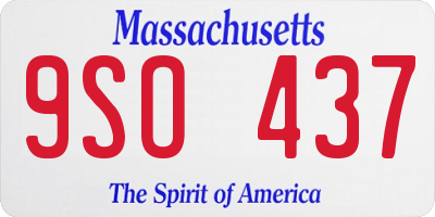 MA license plate 9SO437