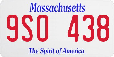 MA license plate 9SO438