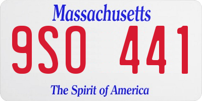 MA license plate 9SO441