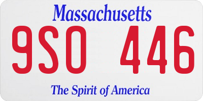 MA license plate 9SO446