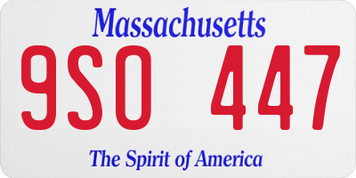 MA license plate 9SO447