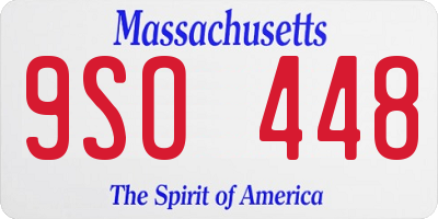 MA license plate 9SO448