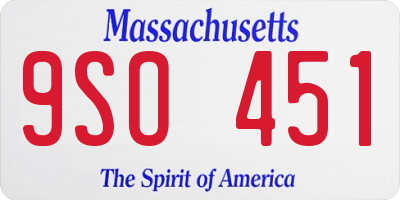 MA license plate 9SO451