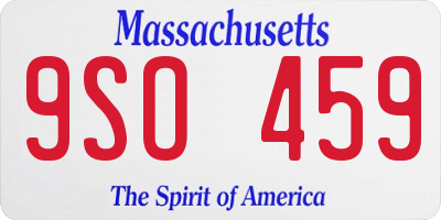 MA license plate 9SO459