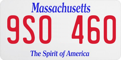 MA license plate 9SO460