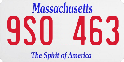 MA license plate 9SO463