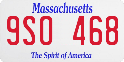 MA license plate 9SO468