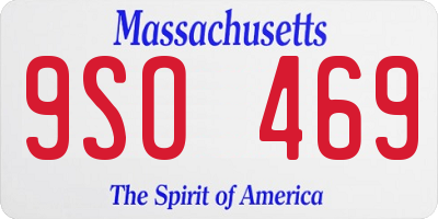 MA license plate 9SO469