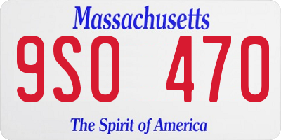 MA license plate 9SO470