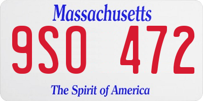 MA license plate 9SO472