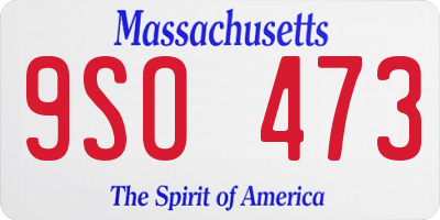 MA license plate 9SO473