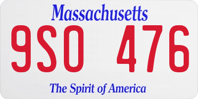 MA license plate 9SO476