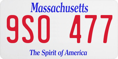 MA license plate 9SO477