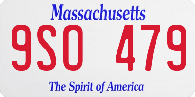 MA license plate 9SO479